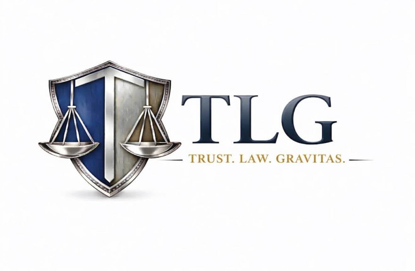 TLG — Trust. Law. Gravitas. logo